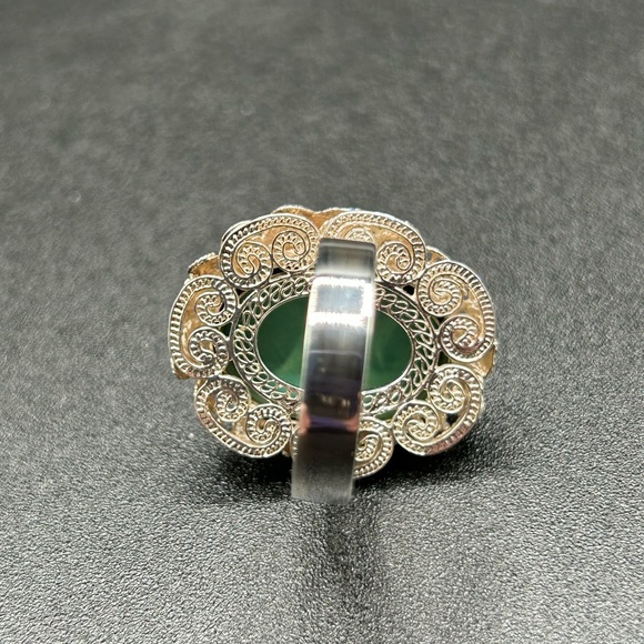 #1 Vintage Sleeping Beauty Turquoise Ring, 925 Silver with Enamel Accents SZ 7 - Picture 5 of 10